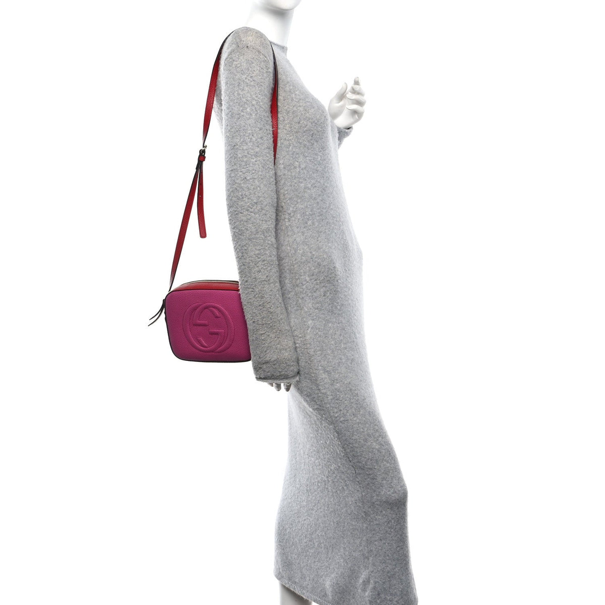 Dollar Calfskin Bi-Color Small Soho Disco Bag New Rosette Hibiscus Red product image 2, provided for visual reference and