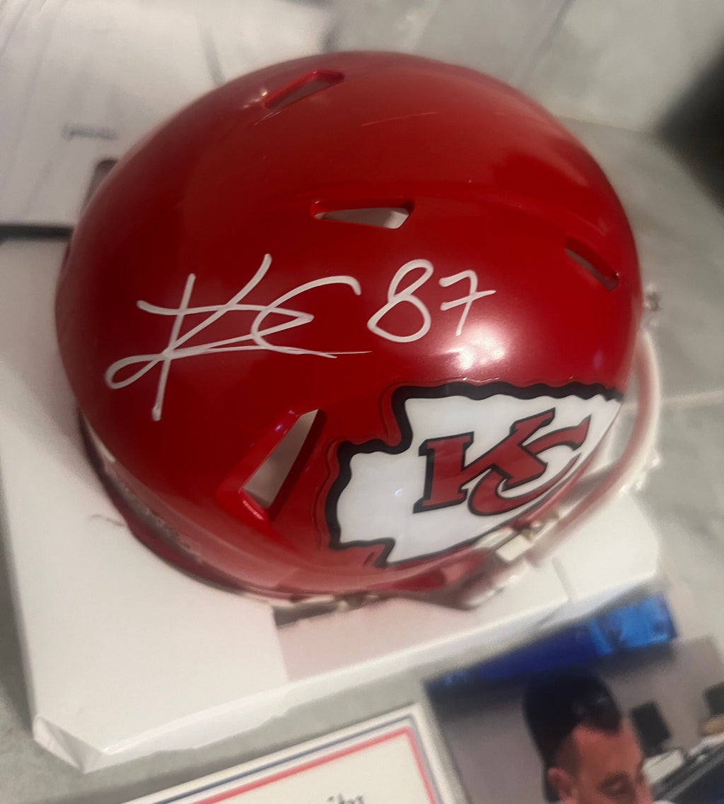 Travis Kelce Autographed Kansas City Chiefs Mini Helmet product image 2