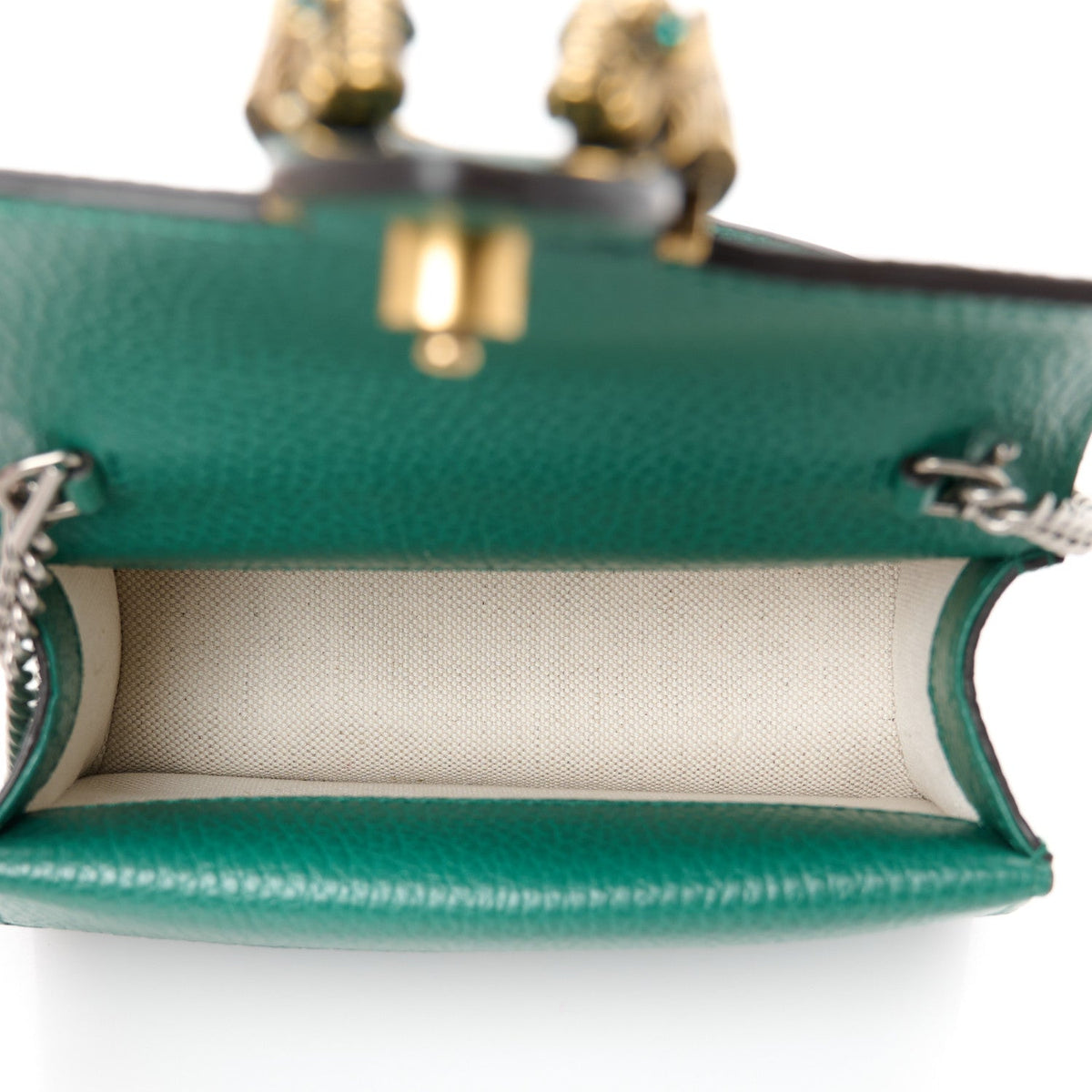 Dollar Calfskin Crystal Mini Dionysus Top Handle Bag Emerald product image 5, provided for visual reference and product