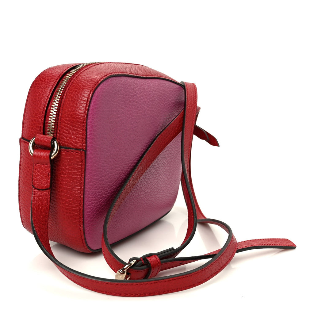 Dollar Calfskin Bi-Color Small Soho Disco Bag New Rosette Hibiscus Red product image 3, provided for visual reference and