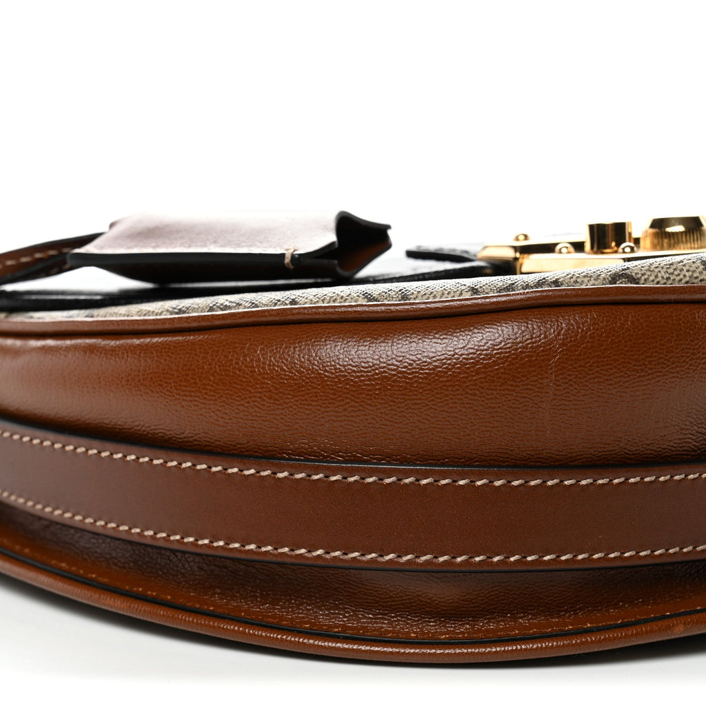 GG Supreme Monogram Calfskin Small Padlock Messenger Shoulder Bag Beige Black Cuir product image 9, provided for visual