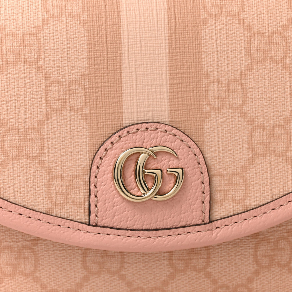 GG Supreme Monogram Textured Dollar Calfskin Mini Ophidia Flap Shoulder Bag Rose Pink product image 8, provided for visual