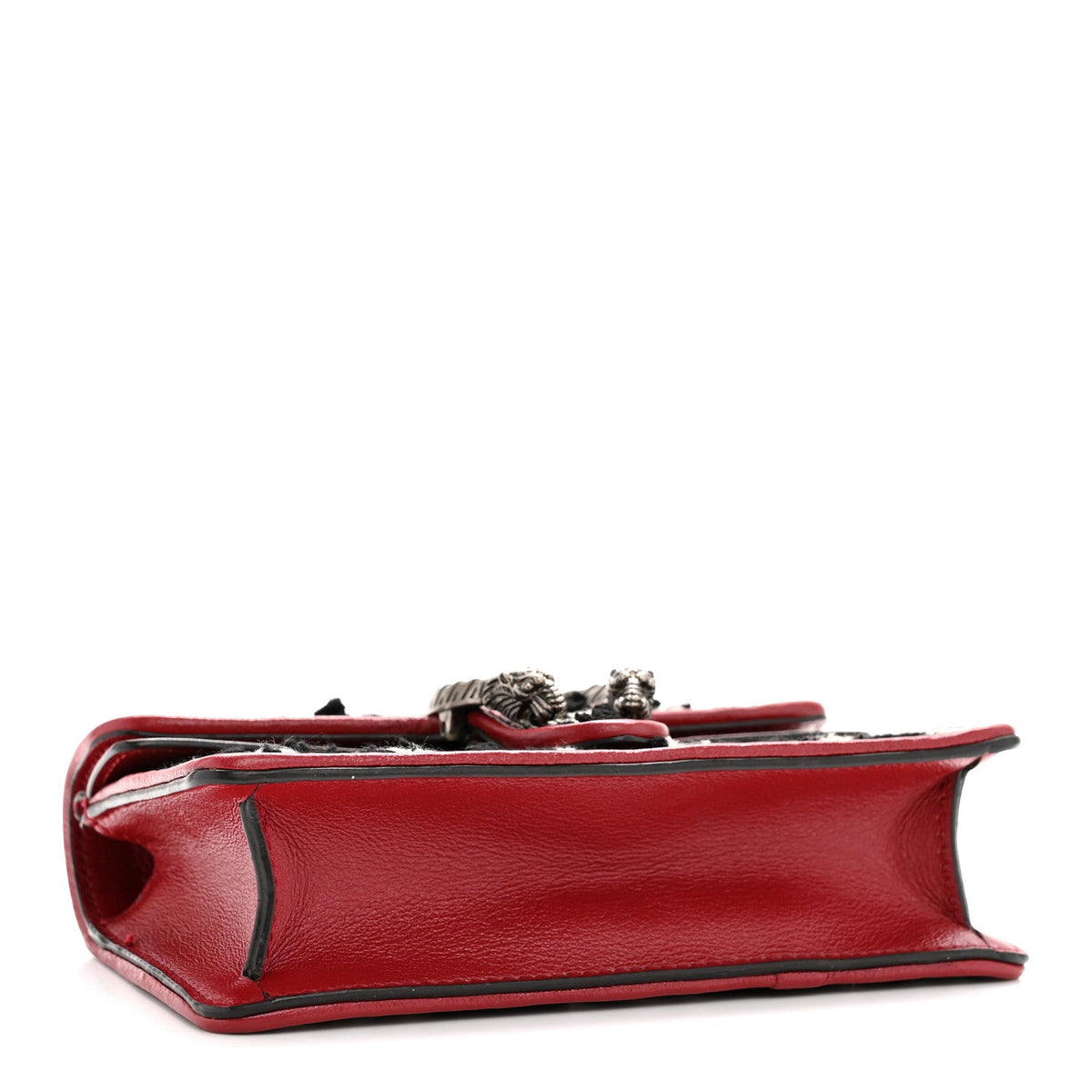 Tweed GG Monogram Super Mini Dionysus Shoulder Bag Black White Romantic Cherry product image 4, provided for visual