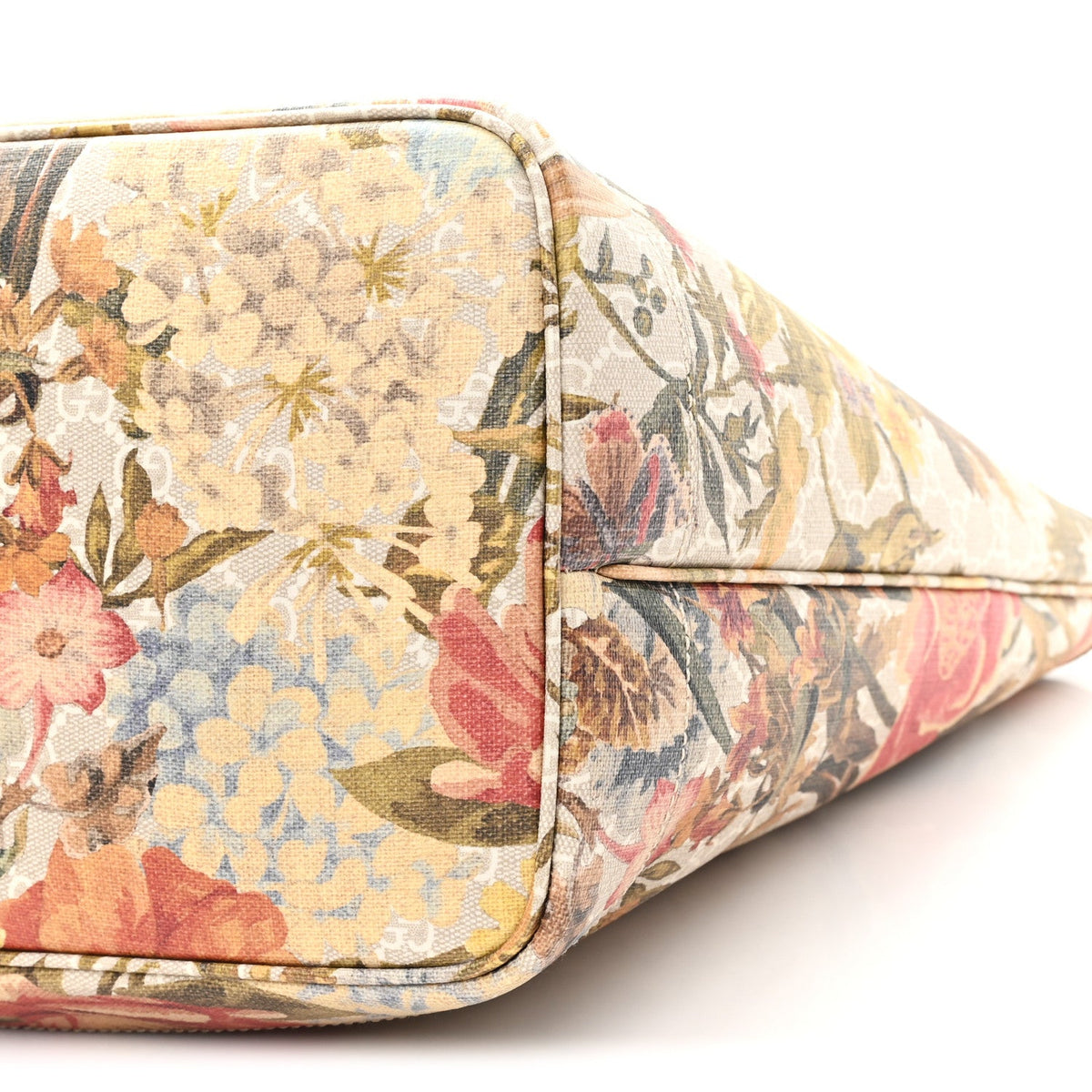 GG Supreme Monogram Water Flora Web Large Ophidia Tote Beige White Multicolor product image 10, provided for visual