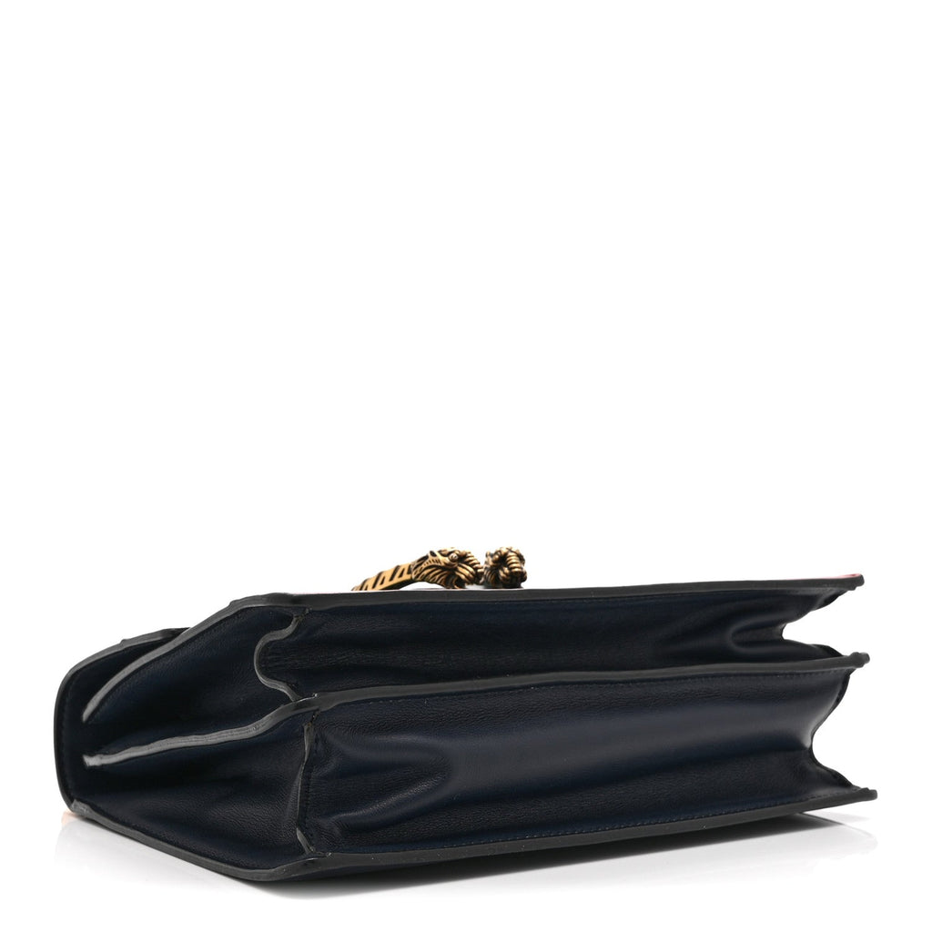 Moon Calfskin Bamboo Web Medium Dionysus Top Handle Bag Blue Emerald Hibiscus Red product image 4, provided for visual