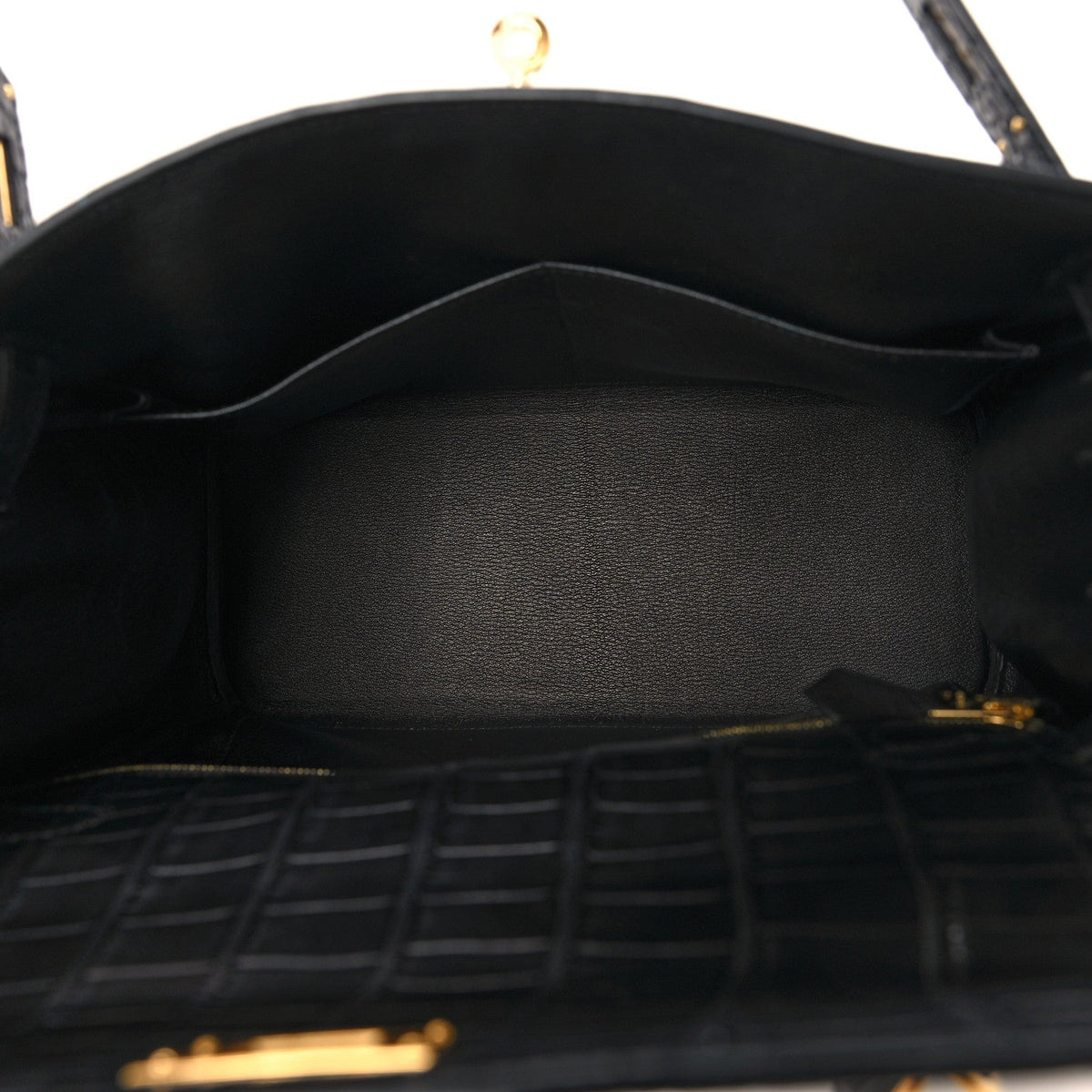 Matte Alligator Kelly Retourne 28 Black product image 4, provided for visual reference and product detail review