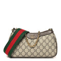 GG Supreme Monogram Textured Dollar Calfskin Web Small Ophidia GG Handbag Beige Ebony New Acero product image 1, provided