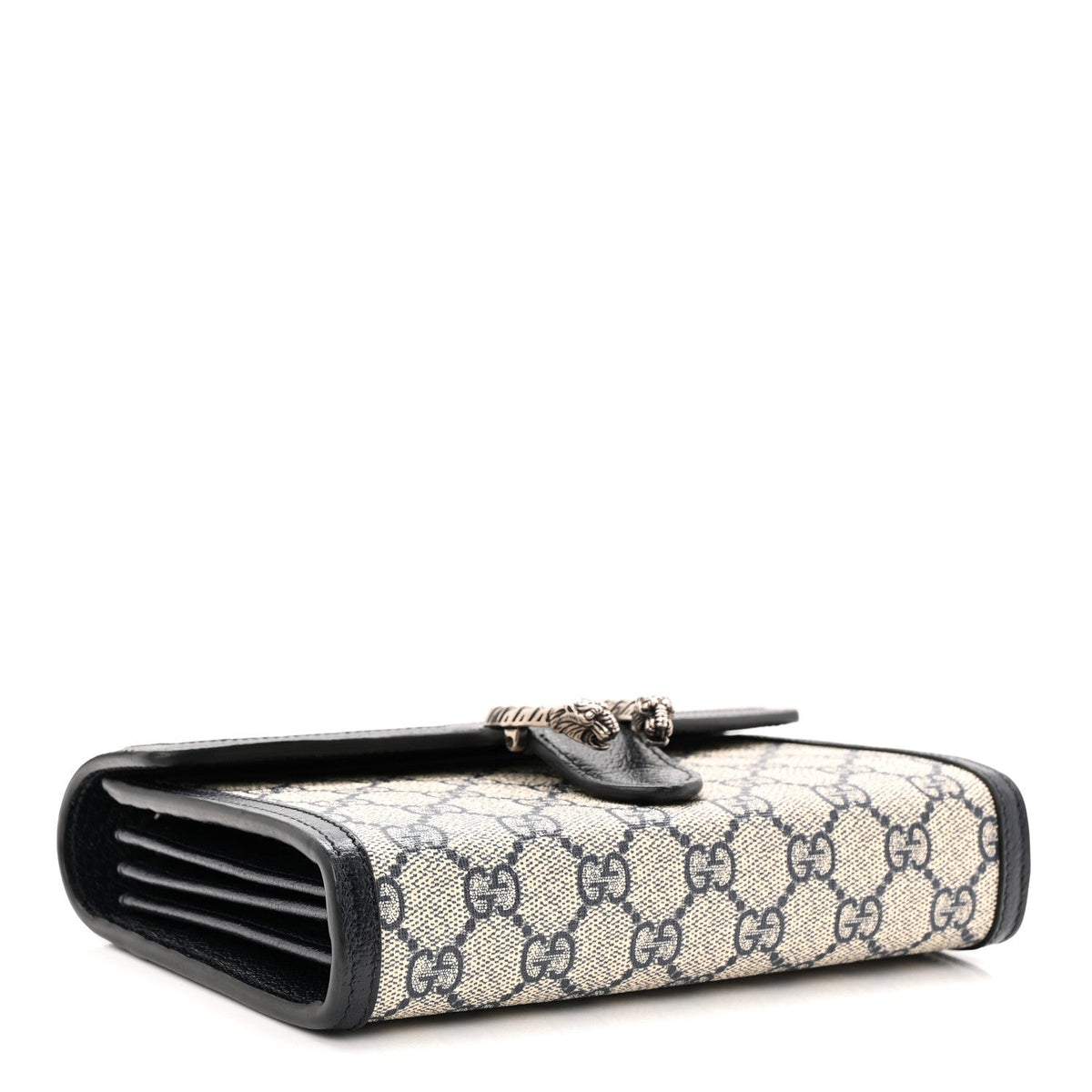 GG Supreme Monogram Textured Dollar Calfskin Mini Dionysus Chain Wallet Beige Blue product image 4, provided for visual