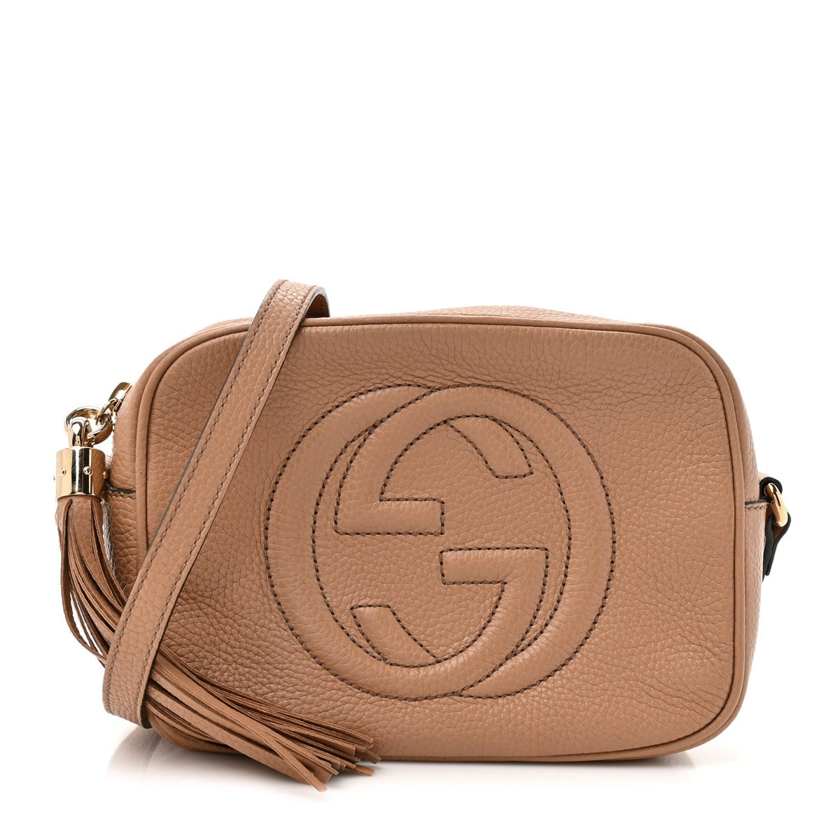 Pebbled Calfskin Small Soho Disco Bag Camelia product image 1, provided for visual reference and product detail review