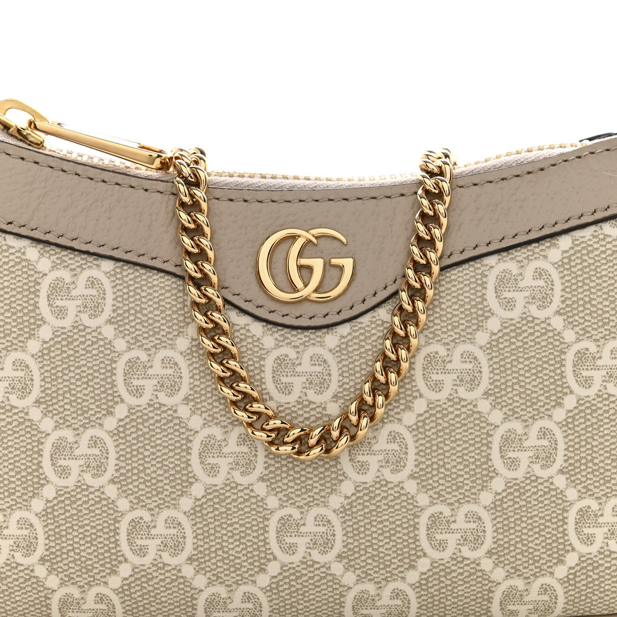 GG Supreme Monogram Textured Dollar Calfskin Web Mini Ophidia GG Handbag Beige Mystic White Oatmeal product image 8,