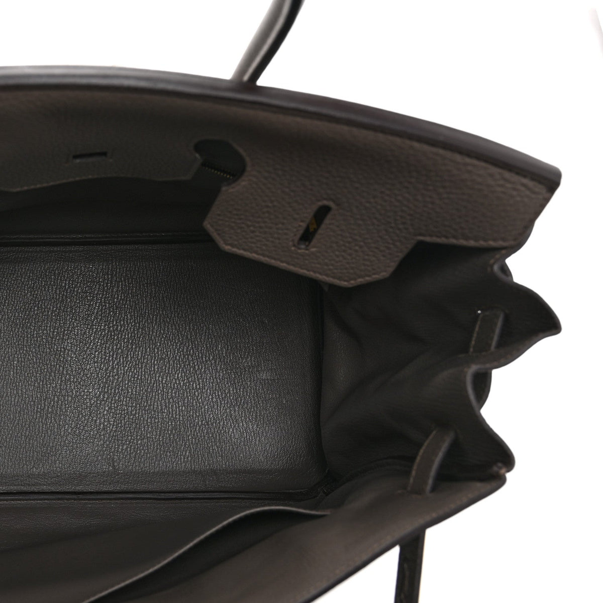 Taurillon Clemence Birkin 35 Etain product image 5, provided for visual reference and product detail review