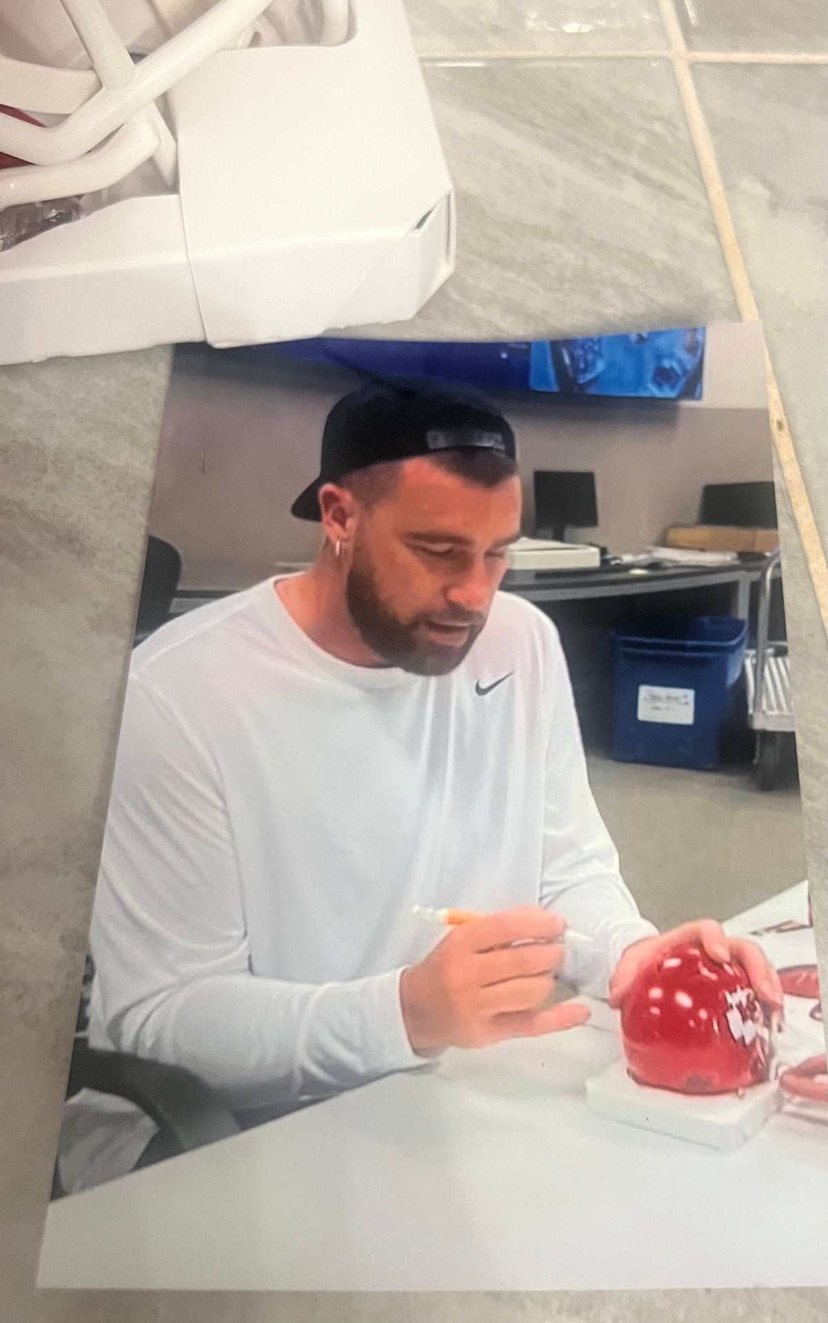 Travis Kelce Autographed Kansas City Chiefs Mini Helmet product image 4