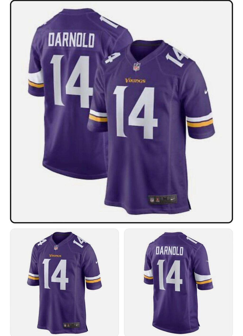 Sam Darnold YOUTH KIDS Minnesota Vikings Official NFL Jersey product image 1