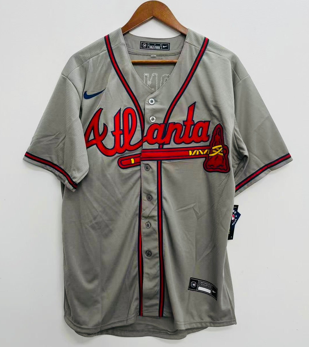 Travis d’Arnaud Atlanta Braves Official MLB Nike Jersey gray product image 2