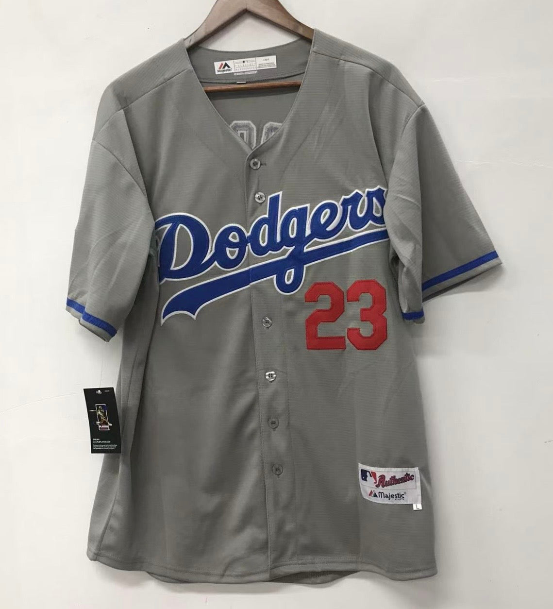 Kirk Gibson Los Angeles Dodgers Majestic Jersey gray product image 3
