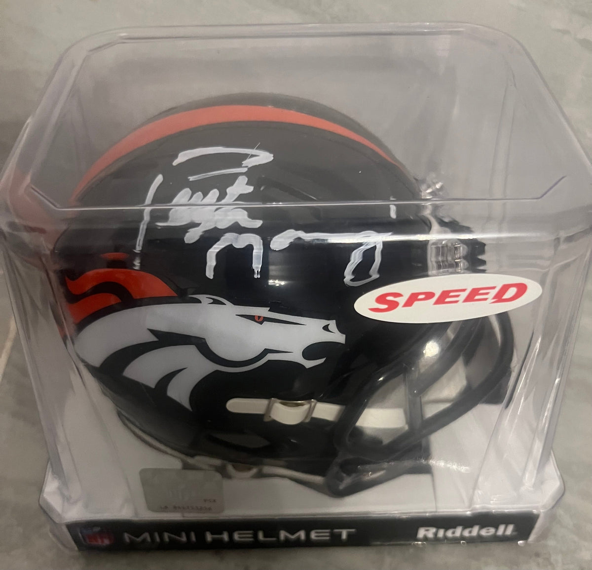 Peyton Manning Autographed Denver Broncos Mini Helmet with product image 3