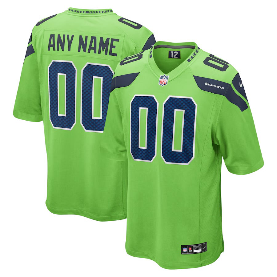 Any name & Number Seattle Seahawks Neon Green NFL Nike product image 1