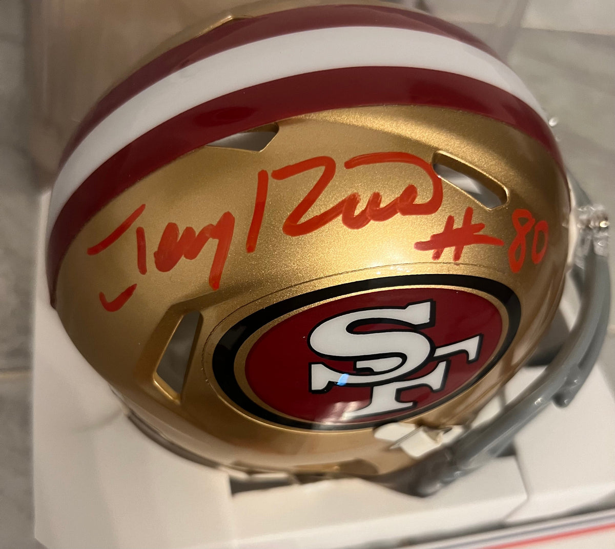 Jerry Rice San Francisco 49ers Autographed Mini Helmet with product image 2