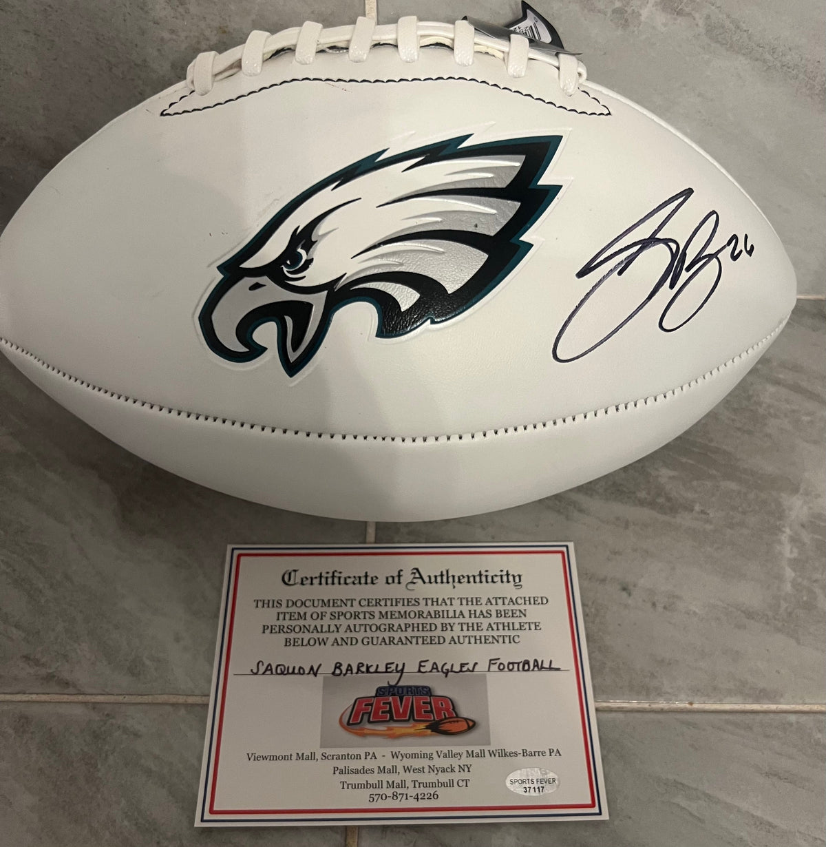 Saquon Barkley Autographed Philadelphia Eagles Football product image 1