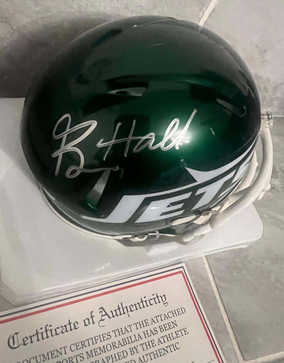 Breece Hall Autographed New York Jets Mini Helmet with COA product image 2