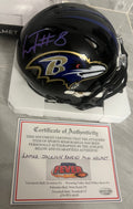 Lamar Jackson Autographed Baltimore Ravens Mini Helmet with product image 1