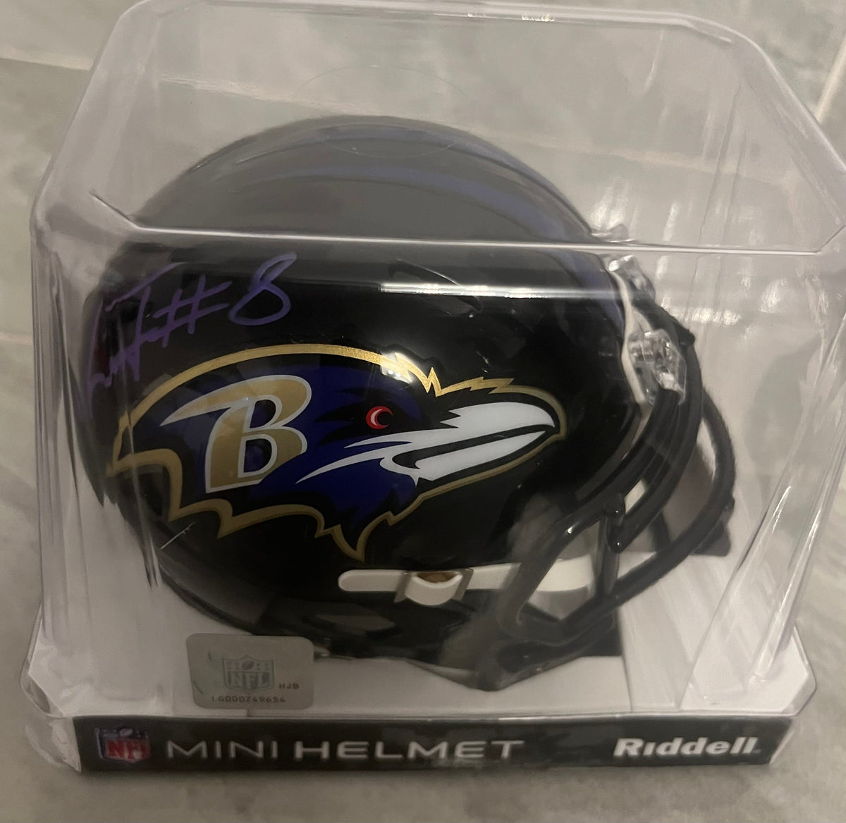 Lamar Jackson Autographed Baltimore Ravens Mini Helmet with product image 3
