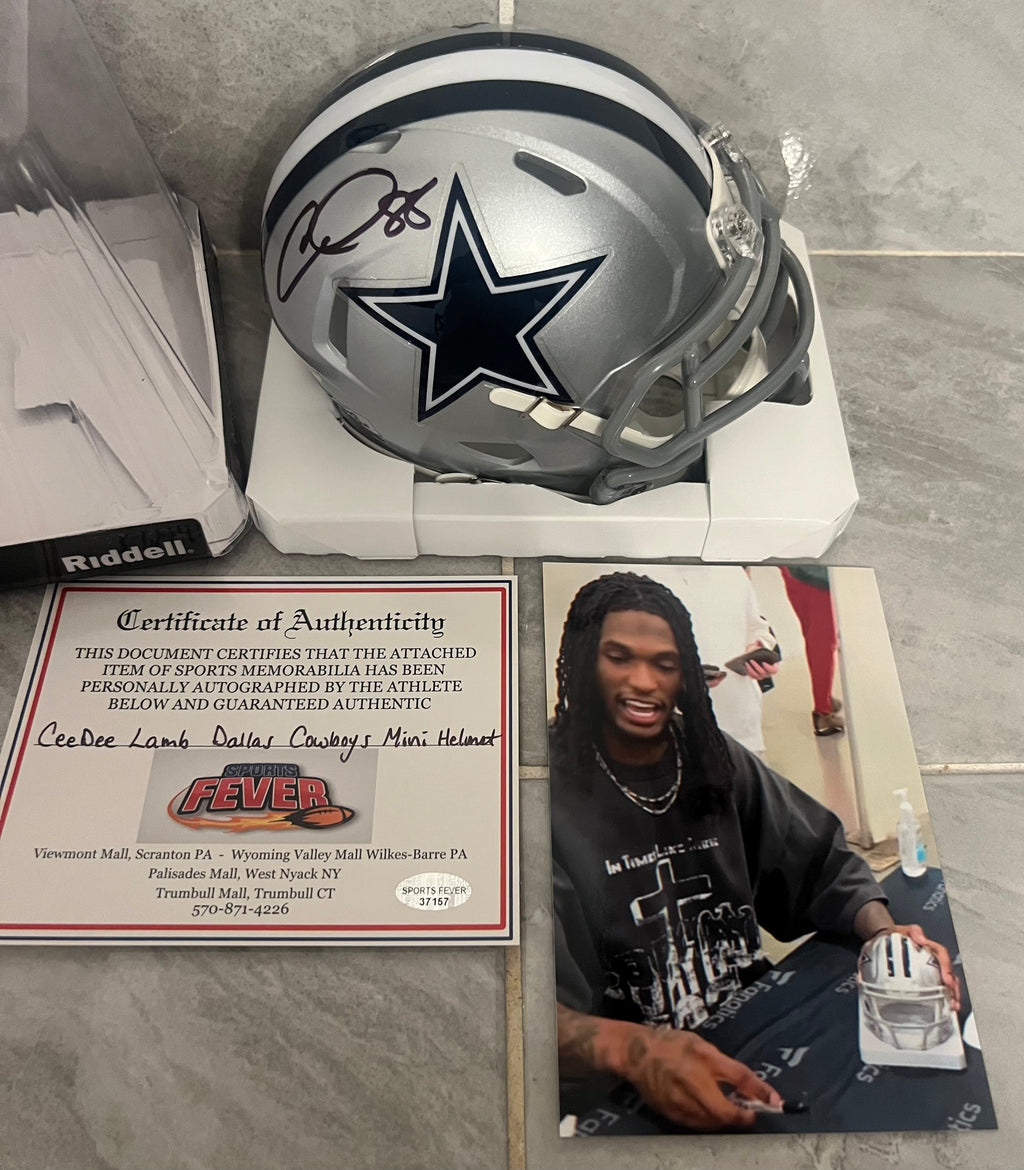 CeeDee Lamb Autographed Dallas Cowboys Mini Helmet with COA product image 1