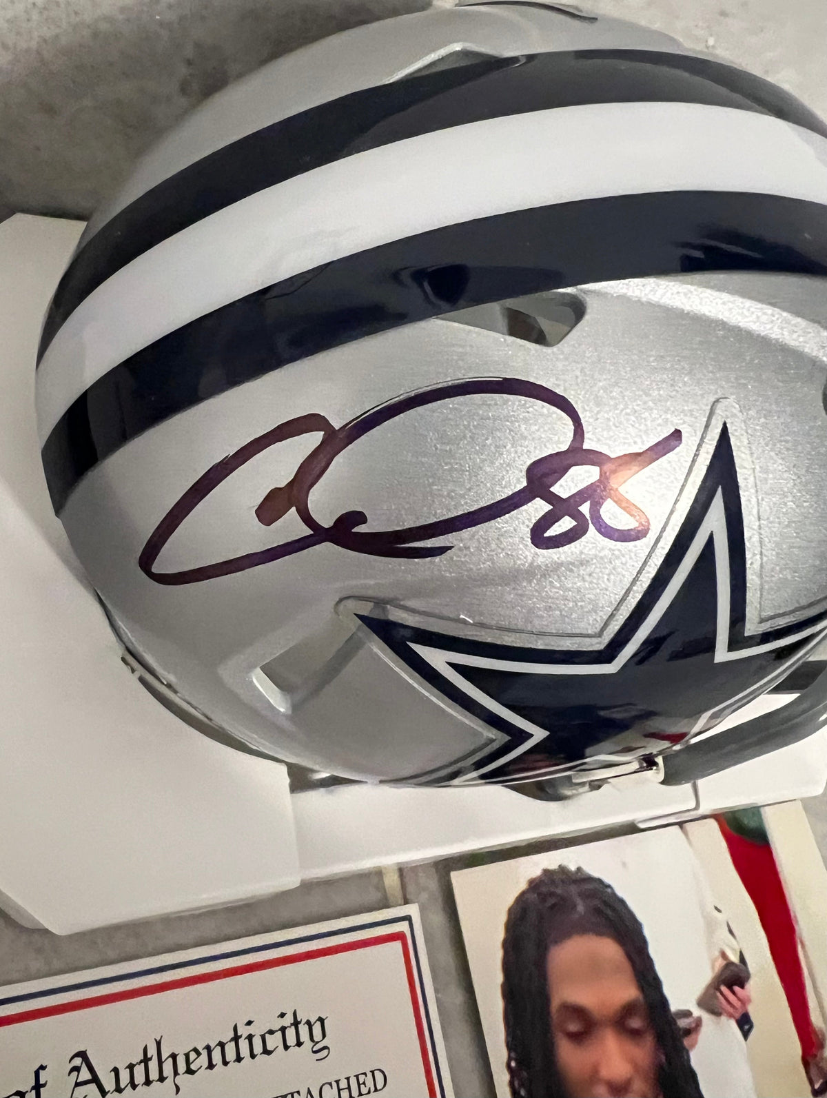 CeeDee Lamb Autographed Dallas Cowboys Mini Helmet with COA product image 2