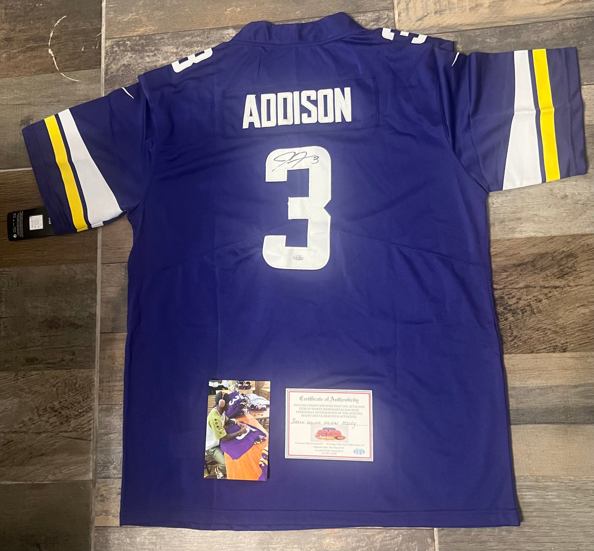 Jordan Addison Minnesota Vikings autographed jersey COA & product image 1