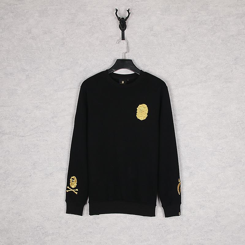 Bathing Ape Sweatshirts Autumn and Winter Cartoon Embroidered Crew Neck Pullover and Fleece Sweater Men and Women product