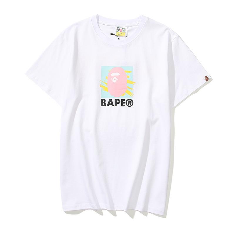 Bathing Ape T-Shirt Summer Loose Leisure Pullover Letter Short Sleeve T-shirt product image 4, provided for visual reference