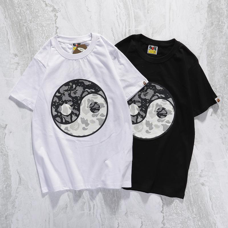 Bathing Ape T-Shirt Round Neck Summer Casual Cartoon Short Sleeve Pullover Anime T-shirt product image 4, provided for