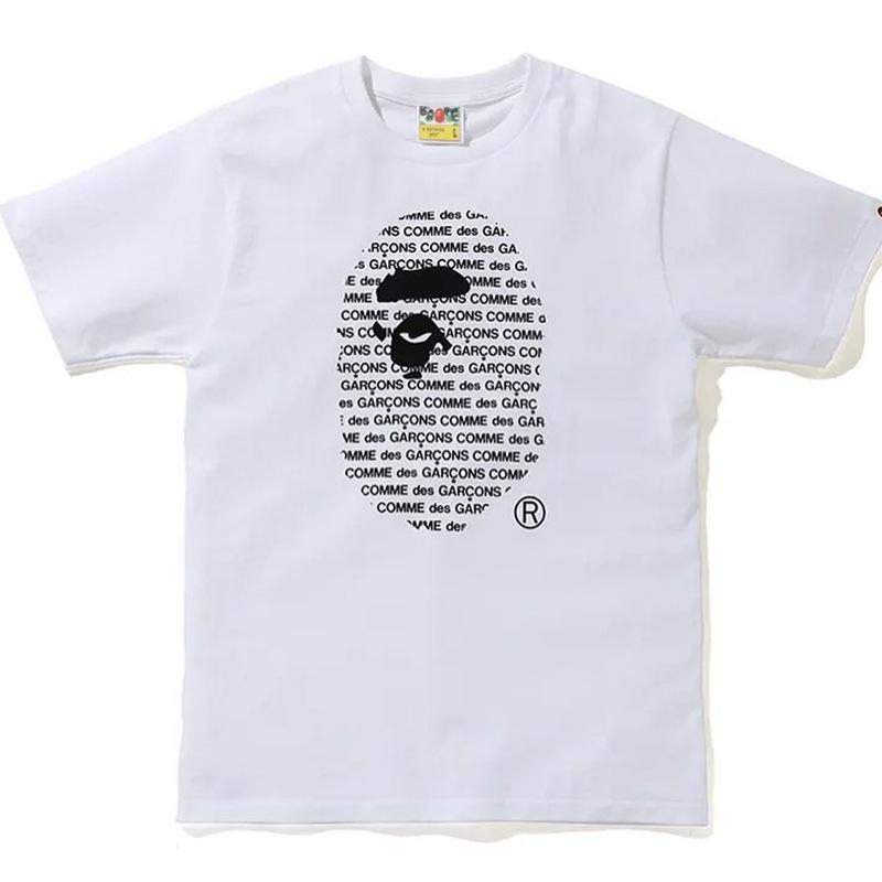 Bathing Ape T-Shirt Letter Ape Head Printed Cotton Short Sleeve T-shirt product image 1, provided for visual reference and