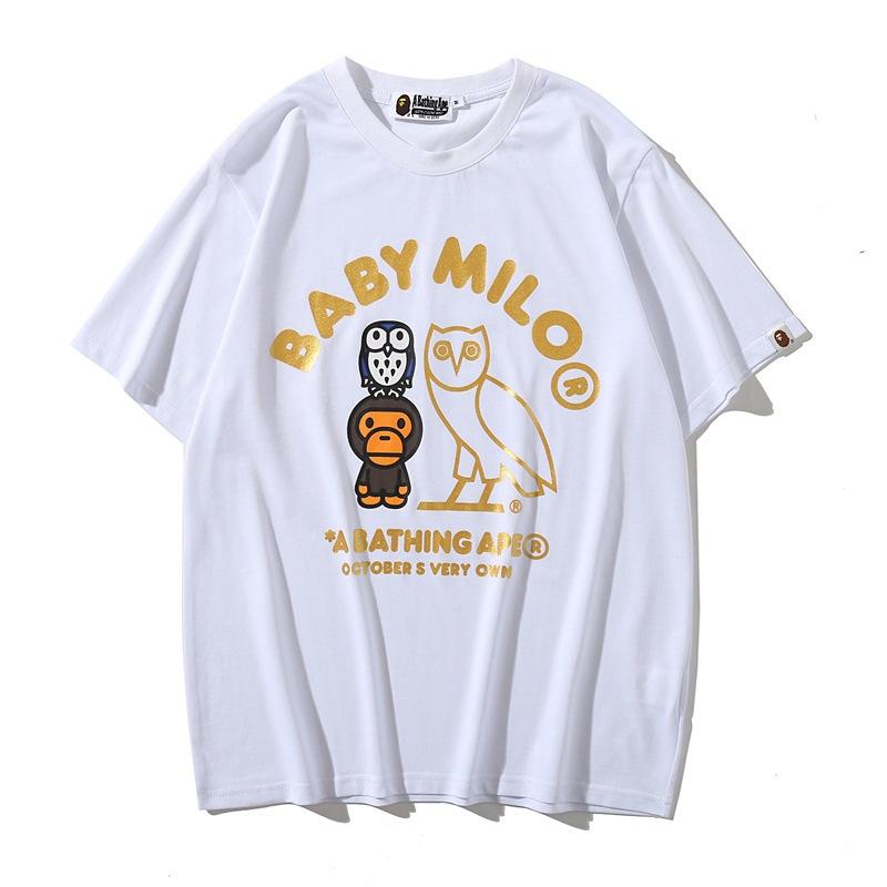 Bathing Ape T-Shirt Summer Cartoon Anime Loose Black Casual Short Sleeve T-shirt product image 2, provided for visual