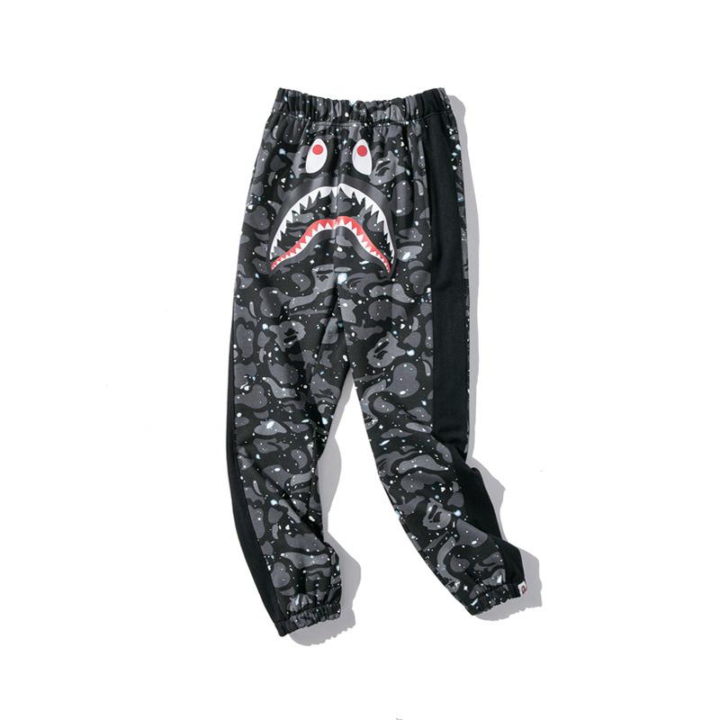 Bathing Ape Pant Shark Head Print Luminous Starry Sky Trousers Men and Women Casual Pants Sweatpants product image 1,