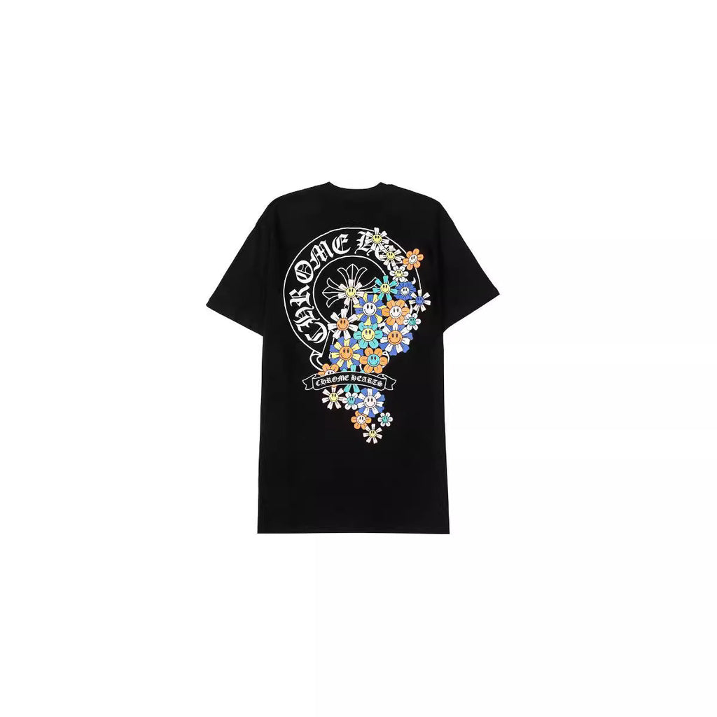 Chrome Heart T Shirts Croix Cross Color Leather Printed Short Sleeve T-Shirt product image 5, provided for visual reference