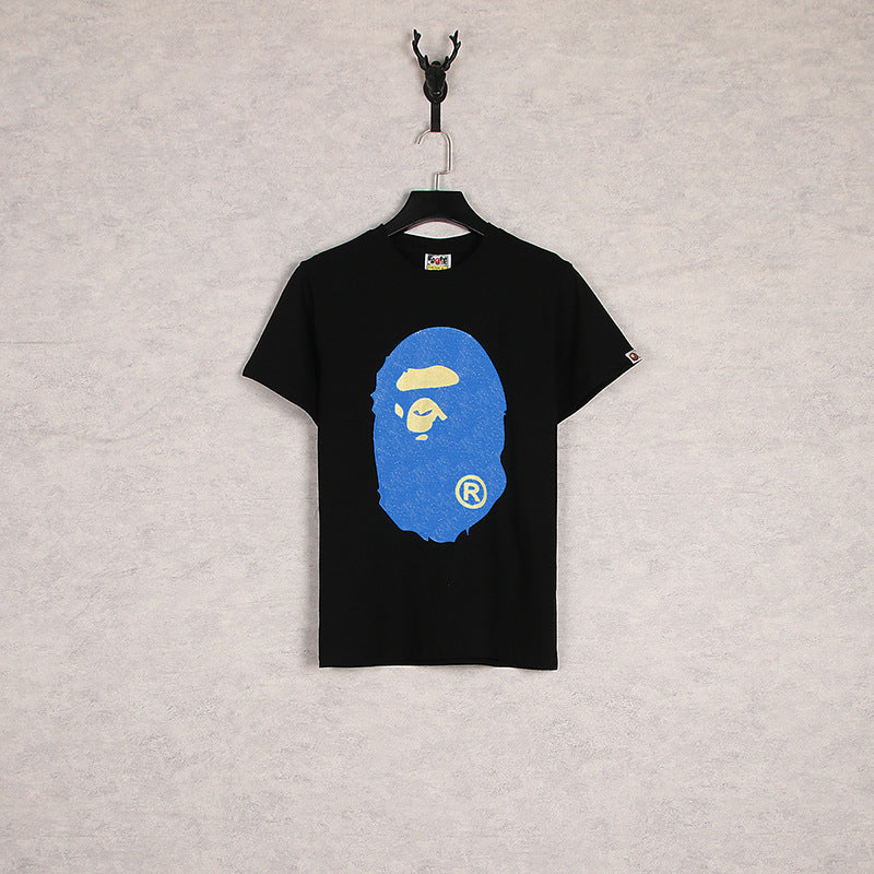 Bathing Ape T-Shirt Summer Cartoon Print Casual Large Size Loose Men and Women round Neck Short Sleeve T-shirt product image
