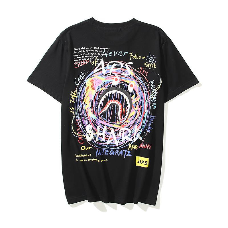 Bathing Ape T-Shirt Cartoon Round Neck Summer Printed Large Size Short Sleeve Casual product image 1, provided for visual