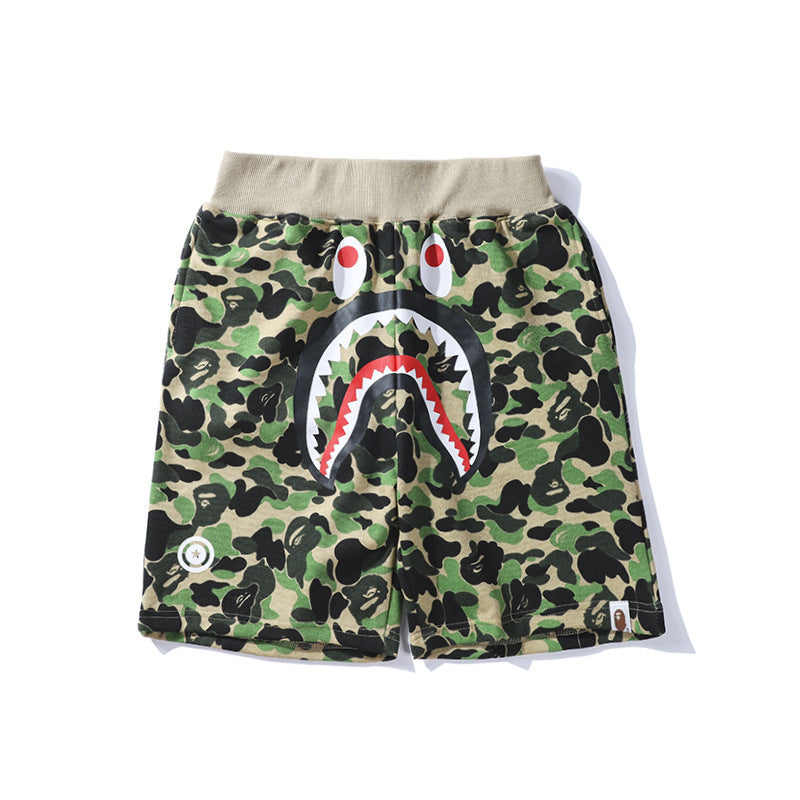 Bathing Ape Shorts Shark Head Camouflage Bottom Pattern Casual Shorts Men and Women Fashion Lace Shorts product image 3,