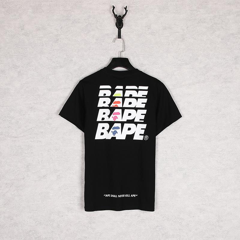 Bathing Ape T-Shirt Summer Letter Print Short-Sleeve T-shirt product image 4, provided for visual reference and product