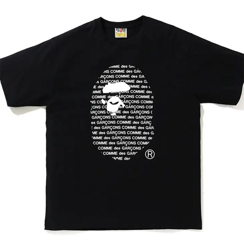 Bathing Ape T-Shirt Letter Ape Head Printed Cotton Short Sleeve T-shirt product image 2, provided for visual reference and