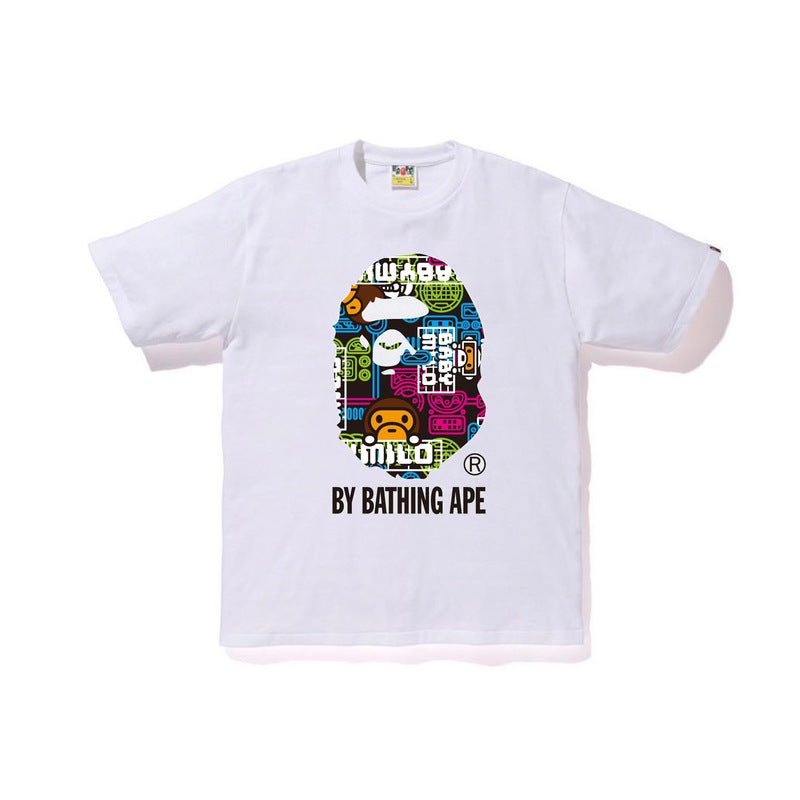 Bathing Ape T-Shirt Summer Printed Short-Sleeved T-shirt for Men and Women product image 2, provided for visual reference