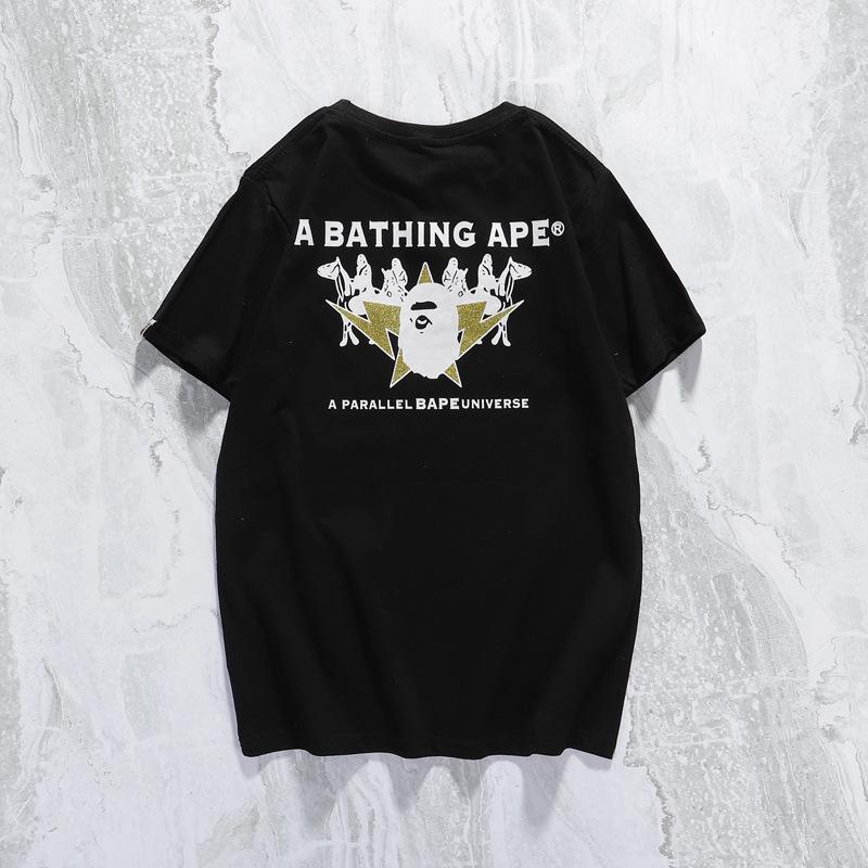 Bathing Ape T-Shirt Cartoon Anime Short Sleeve White Loose Round Neck Summer T-shirt product image 4, provided for visual