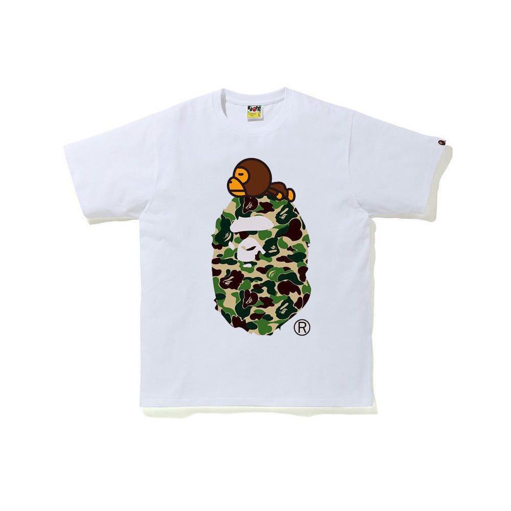 Bape Bearbrick T-Shirt Classic Ape Printed Short Sleeve T-Shirt For Men And Women product image 4, provided for visual