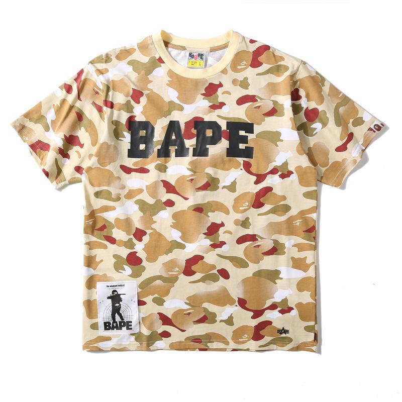 Bathing Ape T-Shirt Summer Letter Print Camouflage Short Sleeve T-shirt product image 1, provided for visual reference and