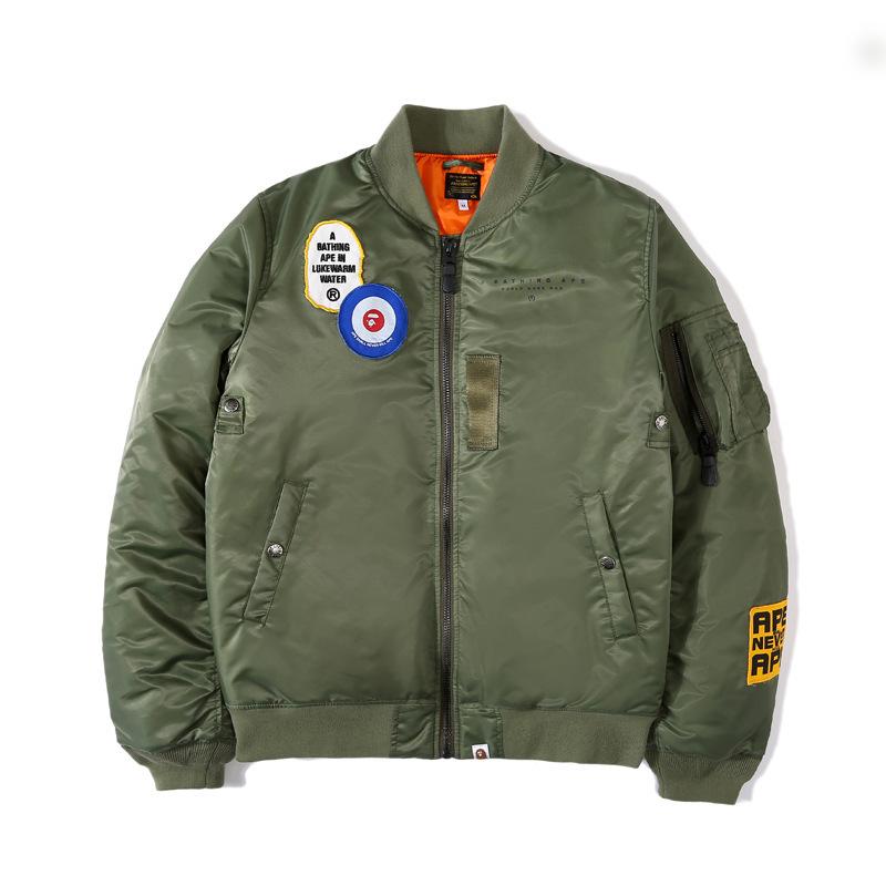 Bathing Ape Coat Autumn and Winter Men Casual Armband Baseball Cotton-Padded Jacket Jacket Men and Women Coats product image