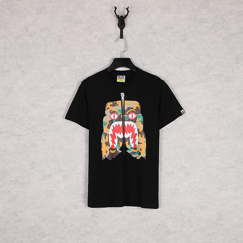 Bathing Ape T-Shirt Summer Zipper Printed Short Sleeve product image 7, provided for visual reference and product detail