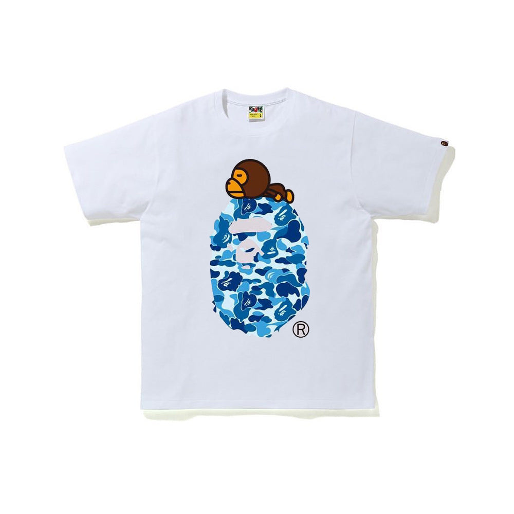 Bape Bearbrick T-Shirt Classic Ape Printed Short Sleeve T-Shirt For Men And Women product image 5, provided for visual