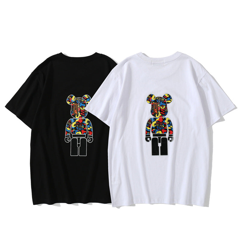 Bape Bearbrick T-Shirt Camouflage Loose Short Sleeve Men And Women Same Style product image 1, provided for visual reference