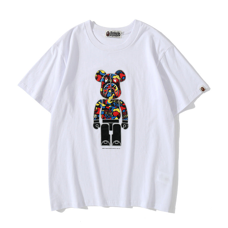 Bape Bearbrick T-Shirt Camouflage Loose Short Sleeve Men And Women Same Style product image 2, provided for visual reference